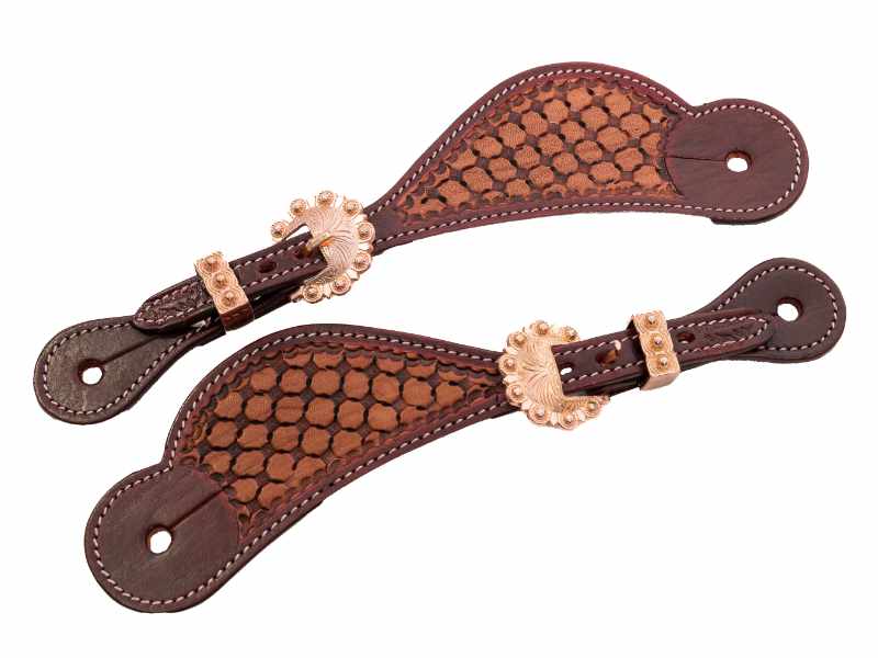 Sporenriemen mit aufwendigen Conchos, punziert