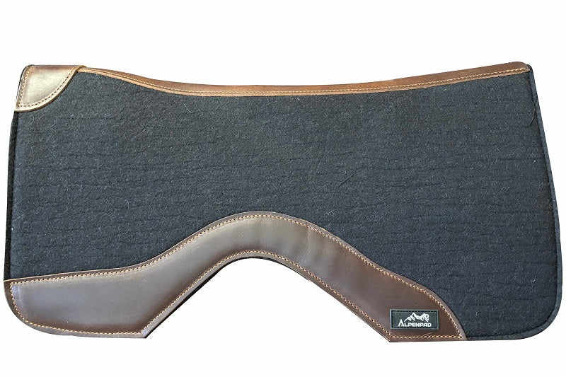 Schwarzes Westernpad mit braunem Harness Leder