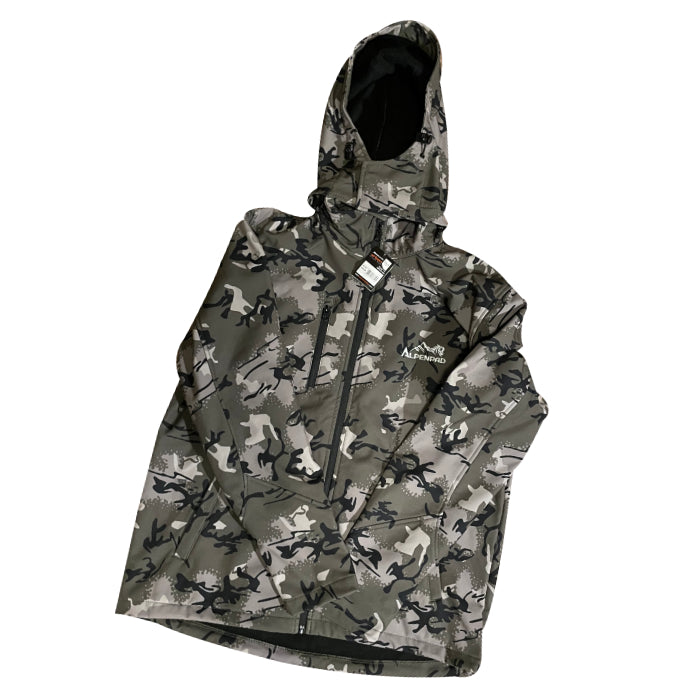 *Restbestand* AlpenPad Hooded Softshell Jacke XL & XXL / Green Camouflage