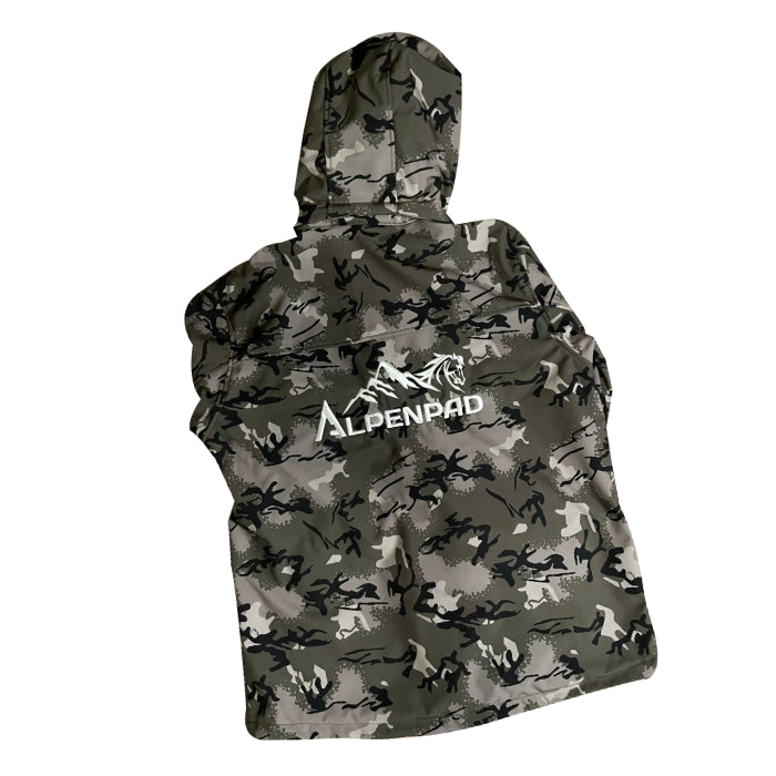 *Restbestand* AlpenPad Hooded Softshell Jacke XL & XXL / Green Camouflage